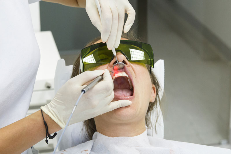 Dental Patient Undergoing Laser Gum Disease